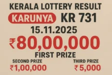 Kerala Lottery Result 15.11.2025 Karunya KR 731 Lottery Results 3 PM