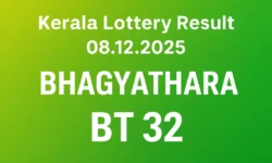 Kerala Lottery Result 8.12.2025 Bhagyathara BT 32 Lottery Results 3 PM
