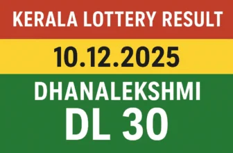 Kerala Lottery Result 10.12.2025 Dhanalekshmi DL 30 Lottery Results 3 PM