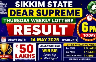 Sikkim State Dear Supreme Thursday Weekly Lottery Result (14 May) 6 PM