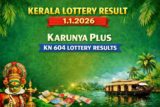 Kerala Lottery Result 1.1.2026 Karunya Plus KN 604 Lottery Results 3 PM
